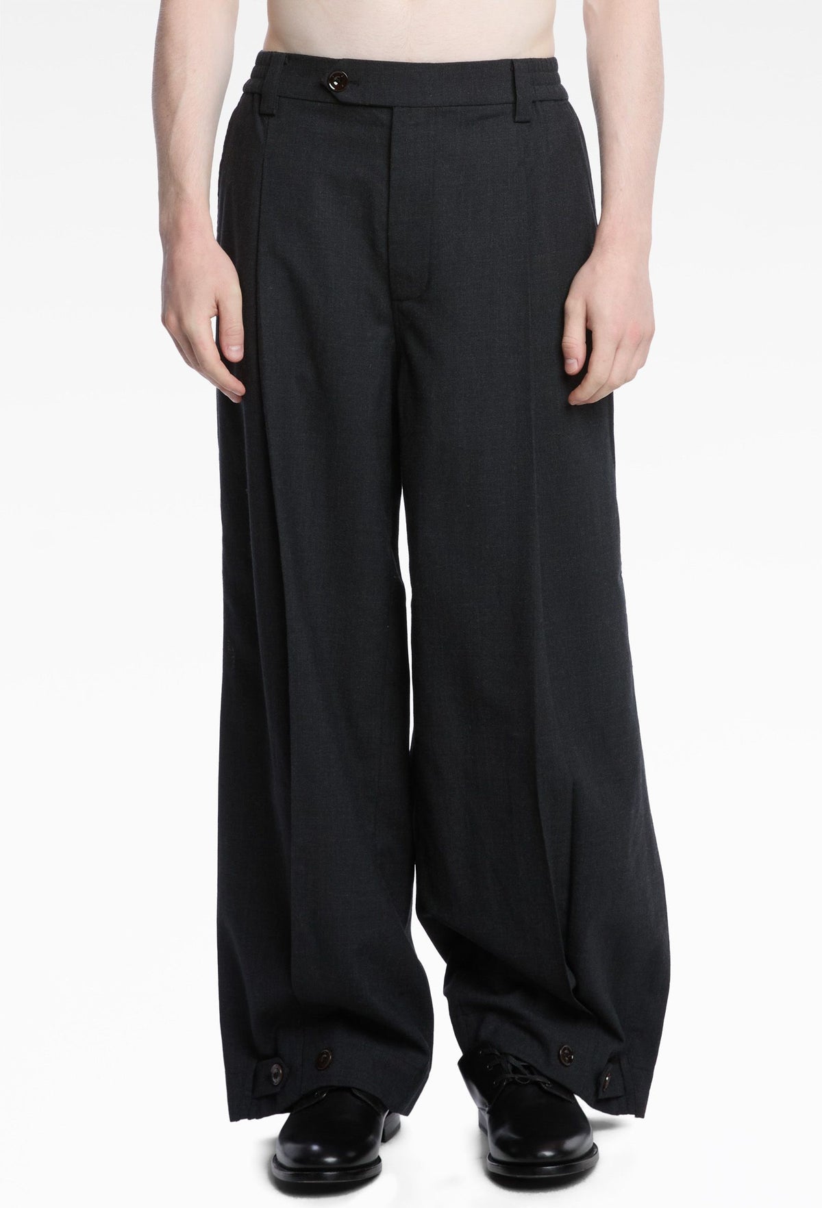 Black Layered Folded Trousers (Komune Exclusive)