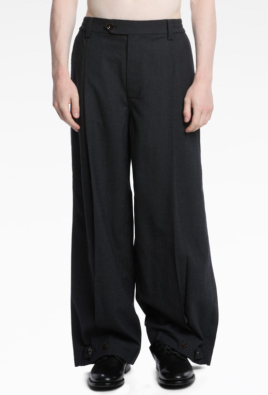 Black Layered Folded Trousers (Komune Exclusive)