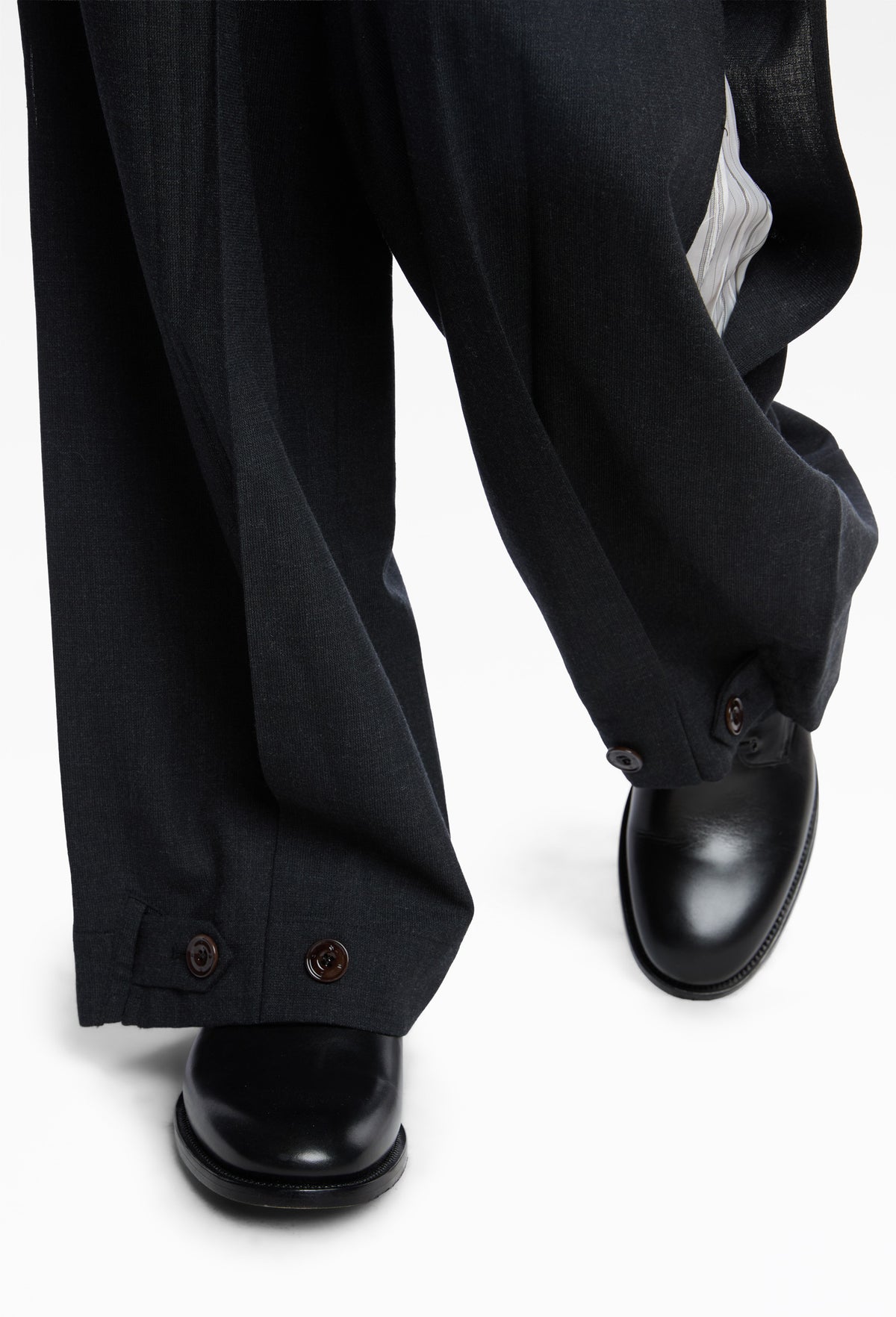 Black Layered Folded Trousers (Komune Exclusive)