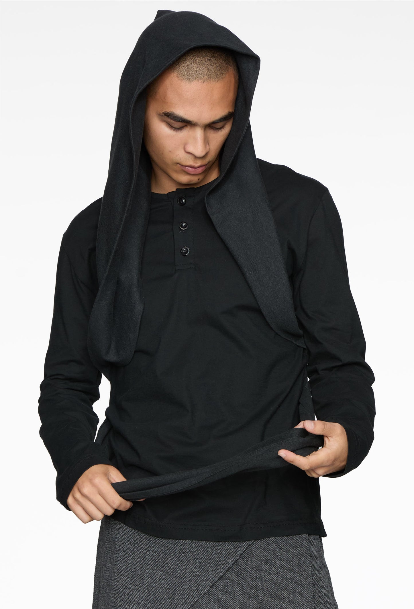 Black Lifted Henley
