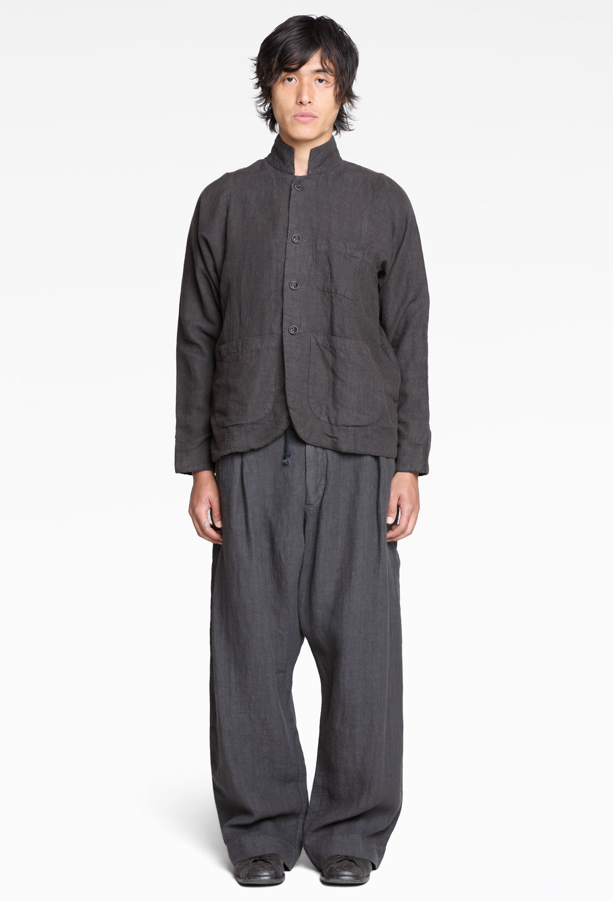 Black Linen Farmer Pants