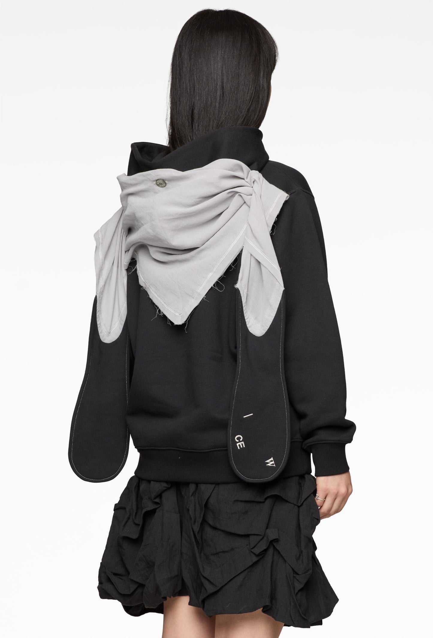 Black Living Hoodie with Scarf