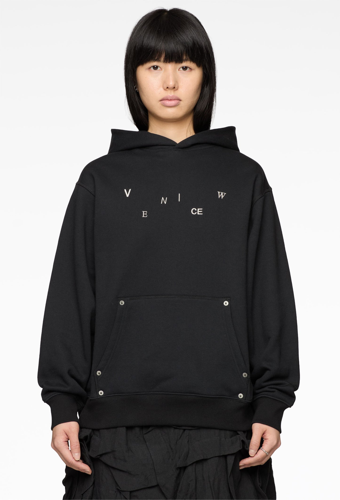 Black Living Hoodie with Scarf