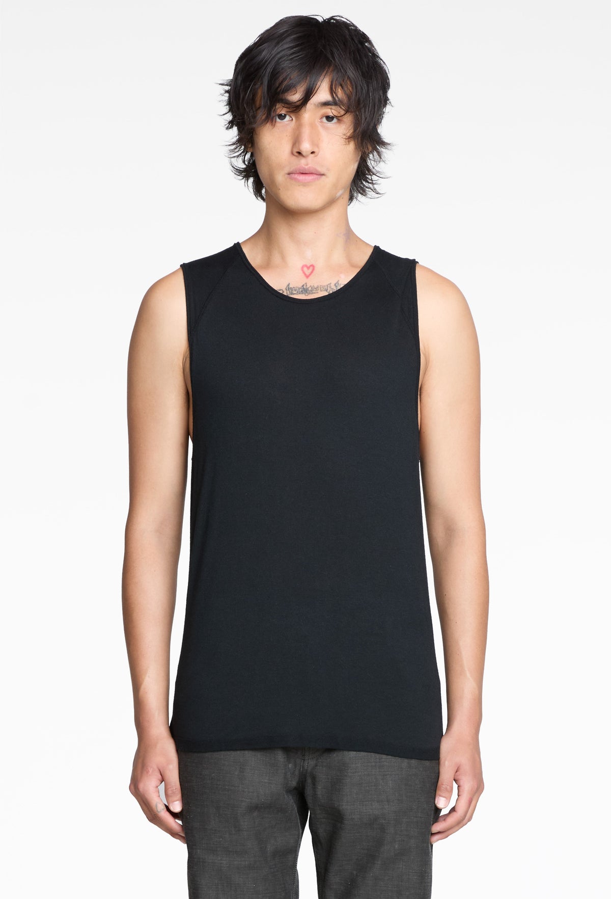 Black Modal Silk Tank