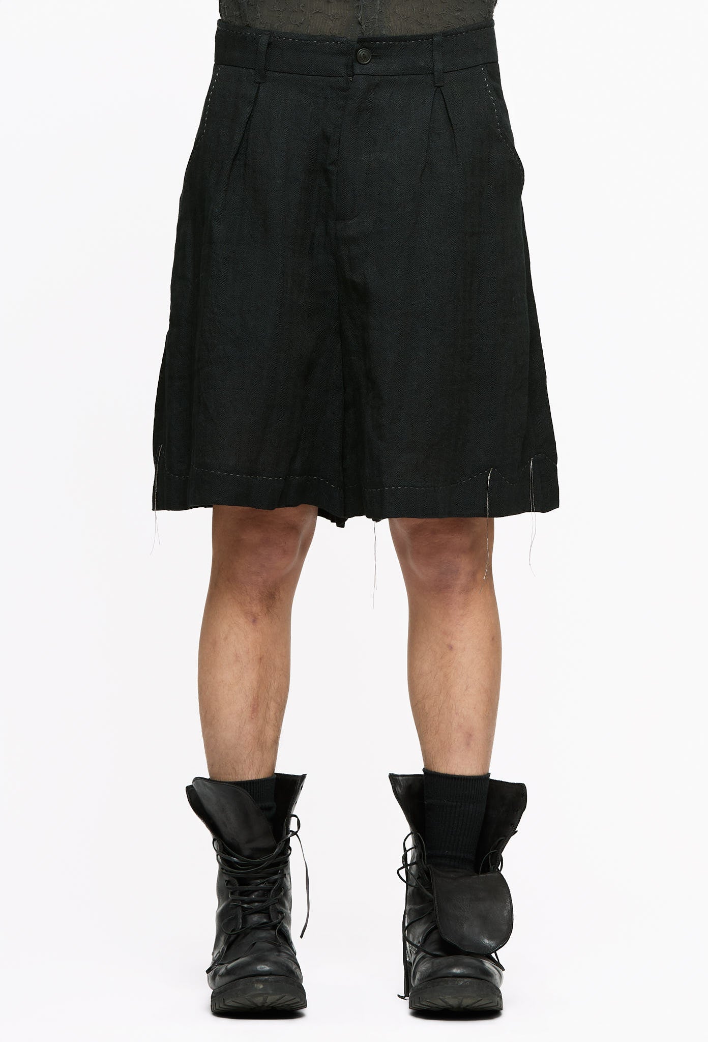 Black Pleated Shorts