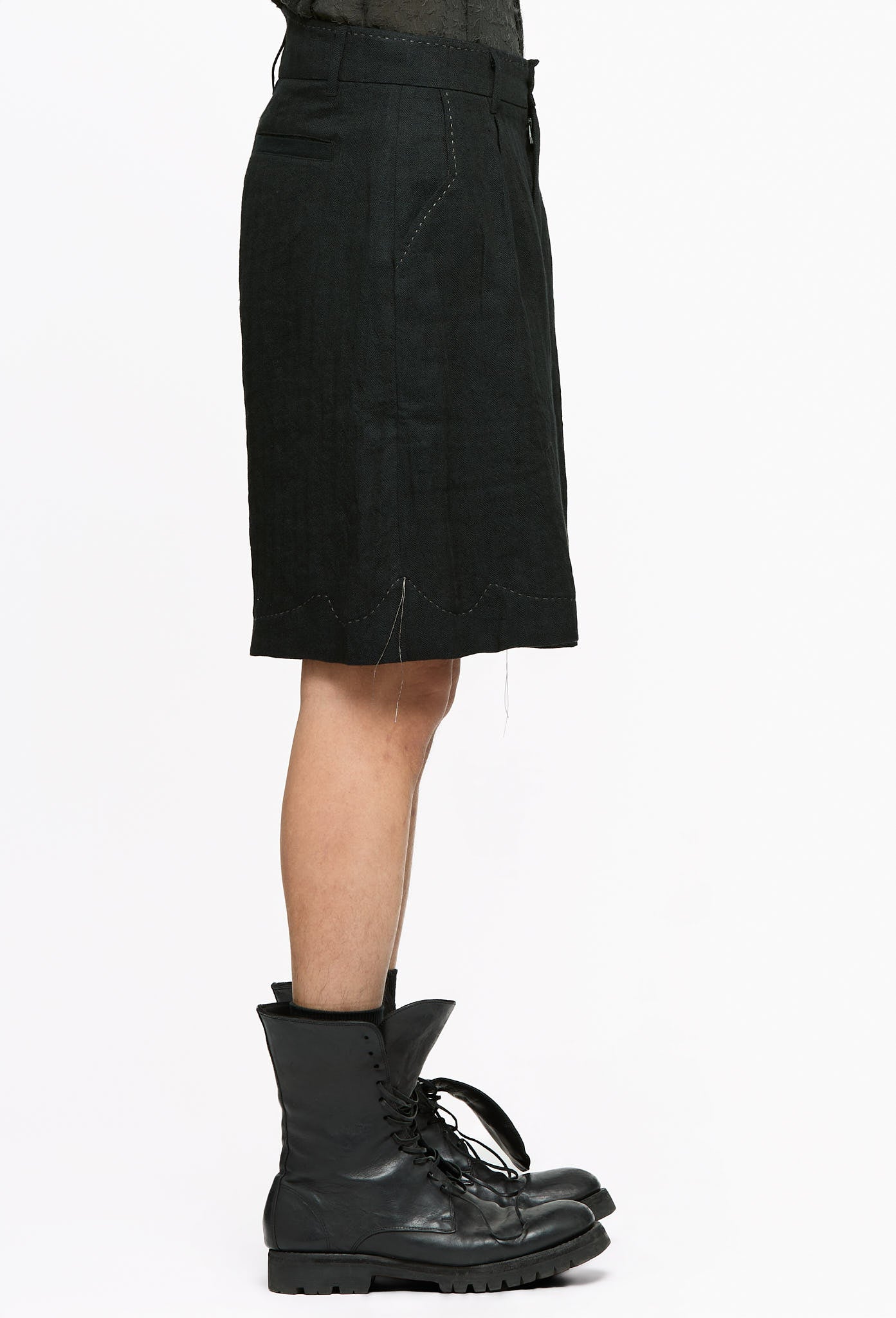 Black Pleated Shorts