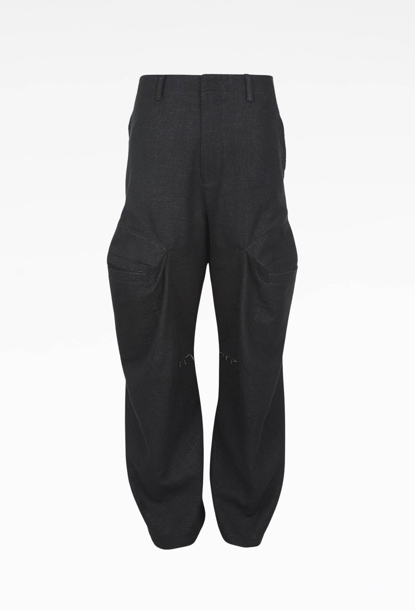 Black Raw Edged 3D Pocket Trousers