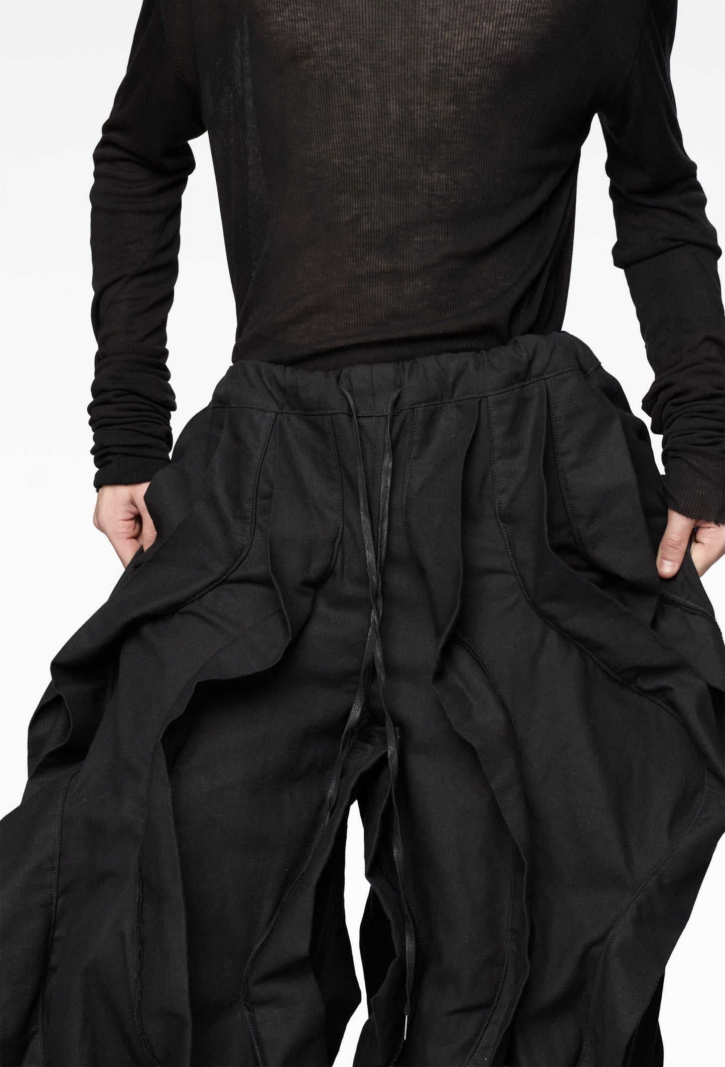 Black Reversible Post Human Pants
