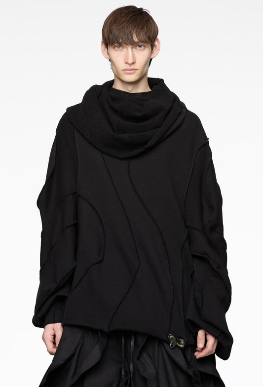 Black Reversible Post Human Sweater