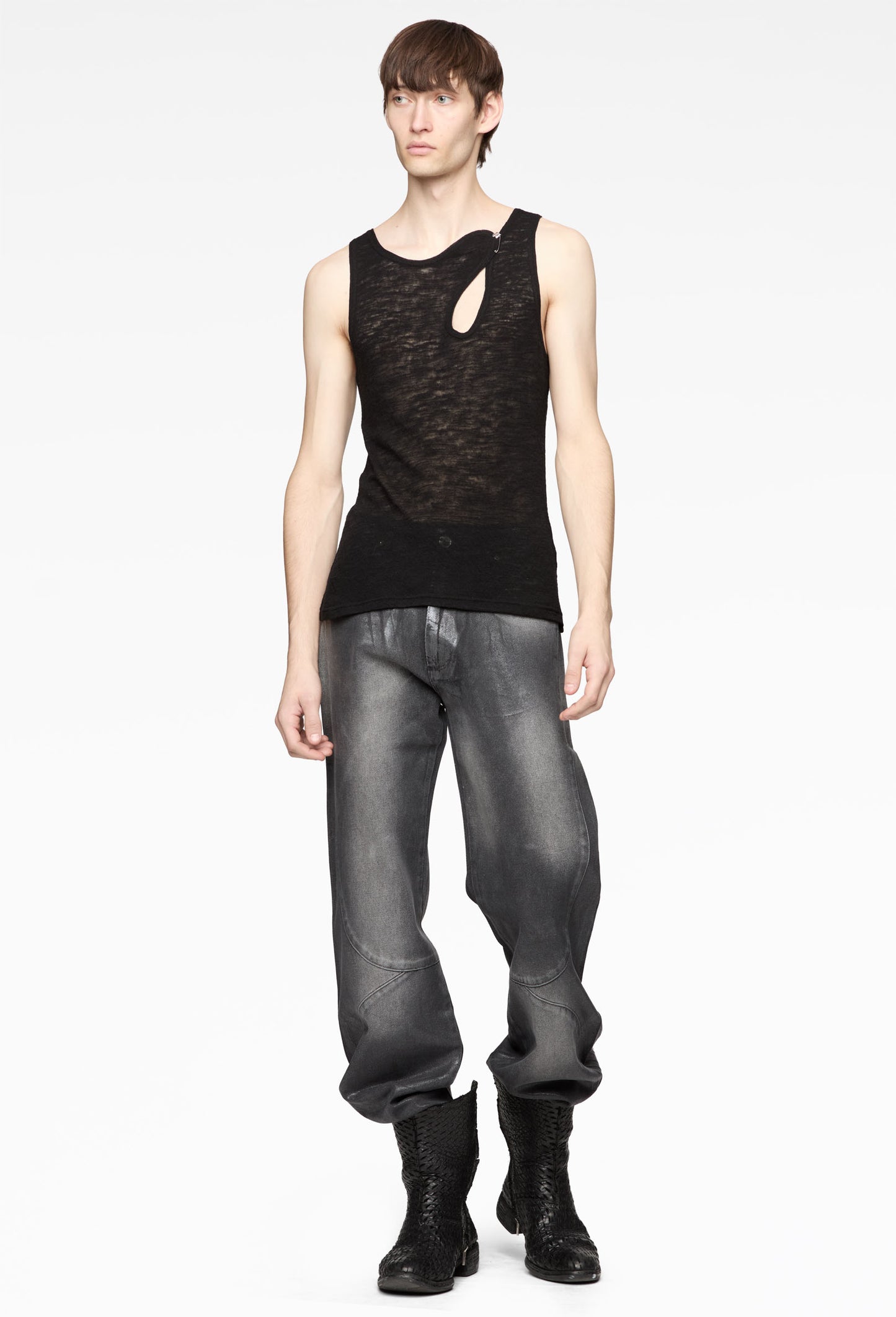 Black Safety Pin Tanktop