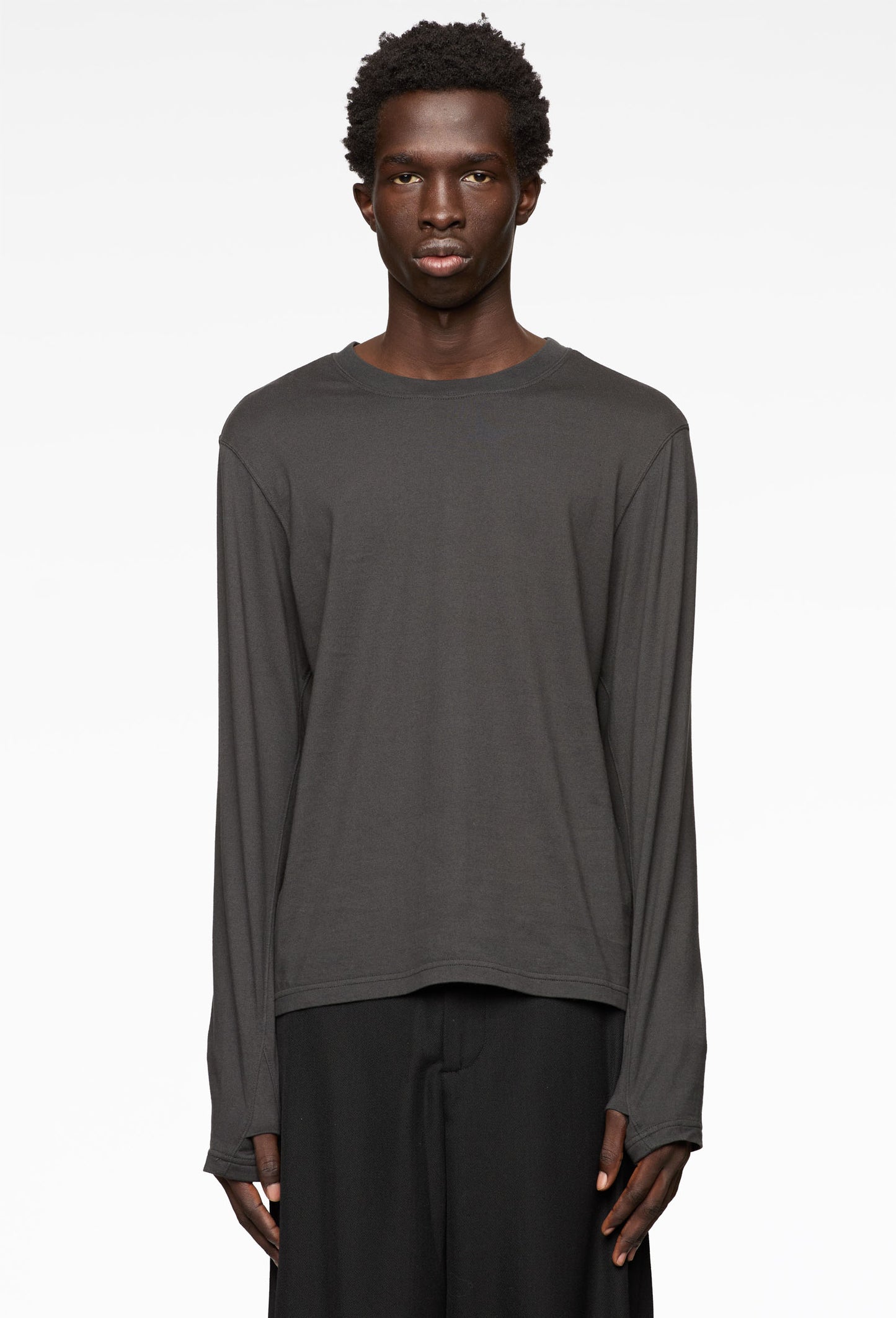 Black Silket Long Sleeve T-Shirt