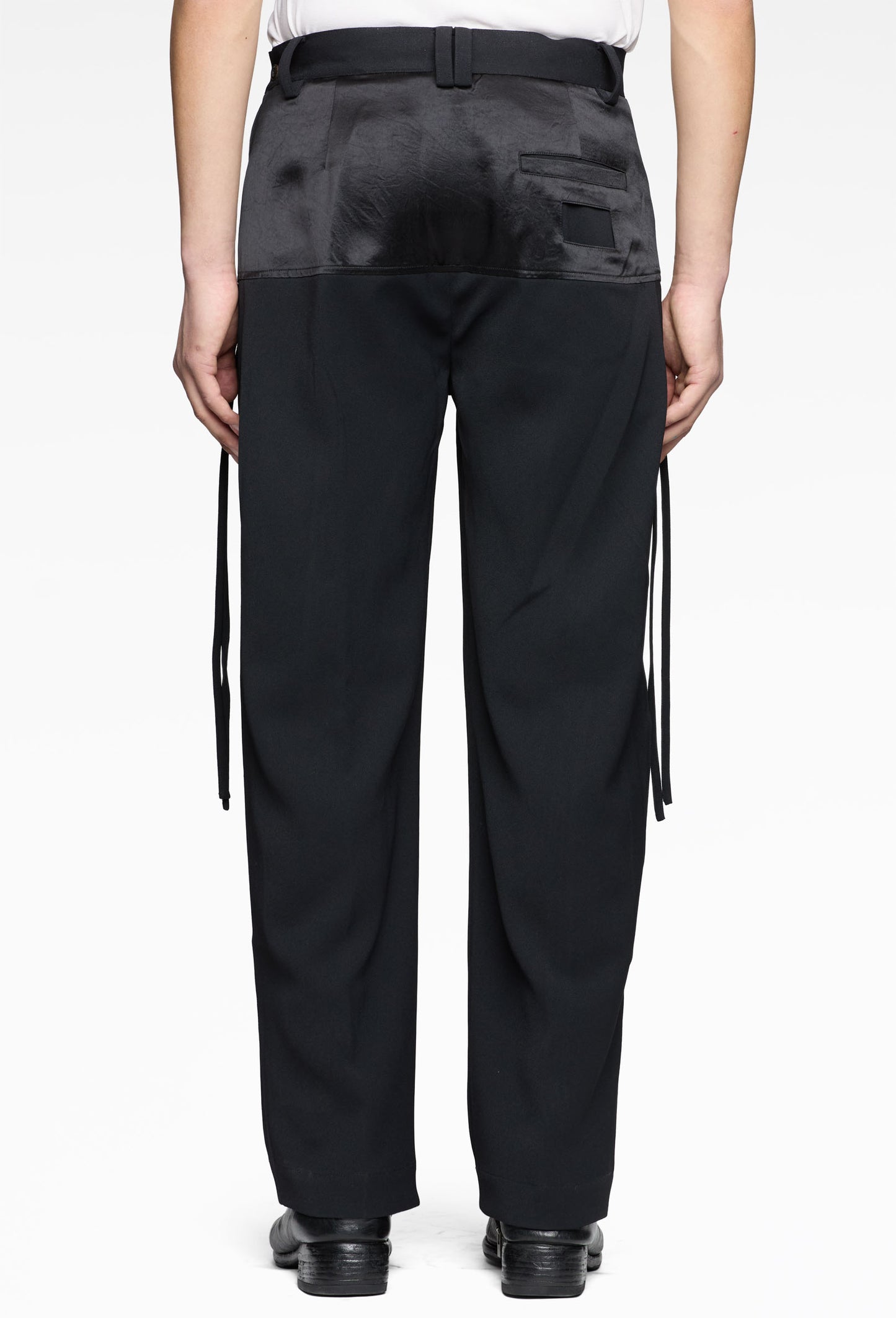 Black Straight Pleats Trousers