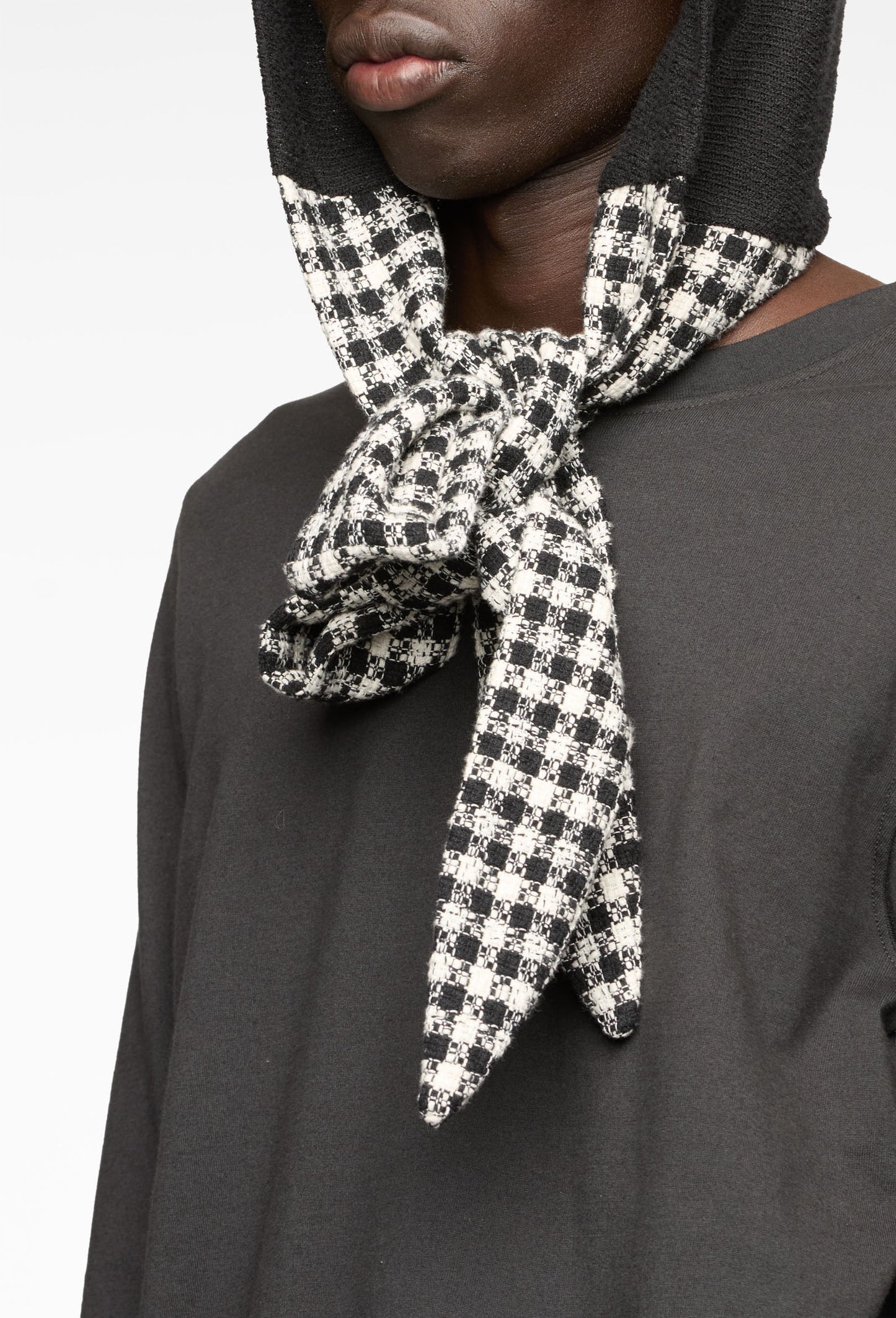 Black Stud Hood Scarf