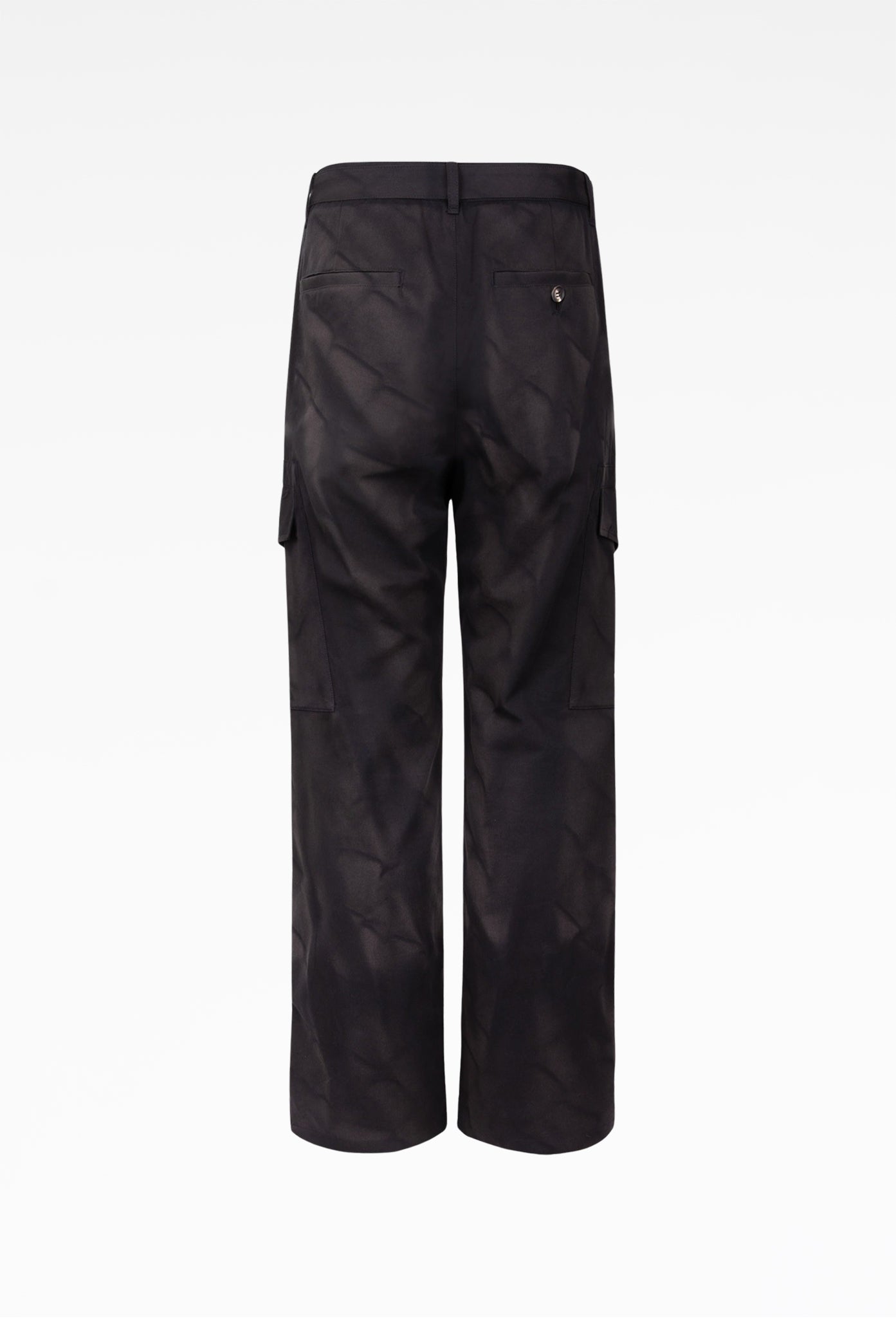 Black Sun-Bleached Belted Trousers