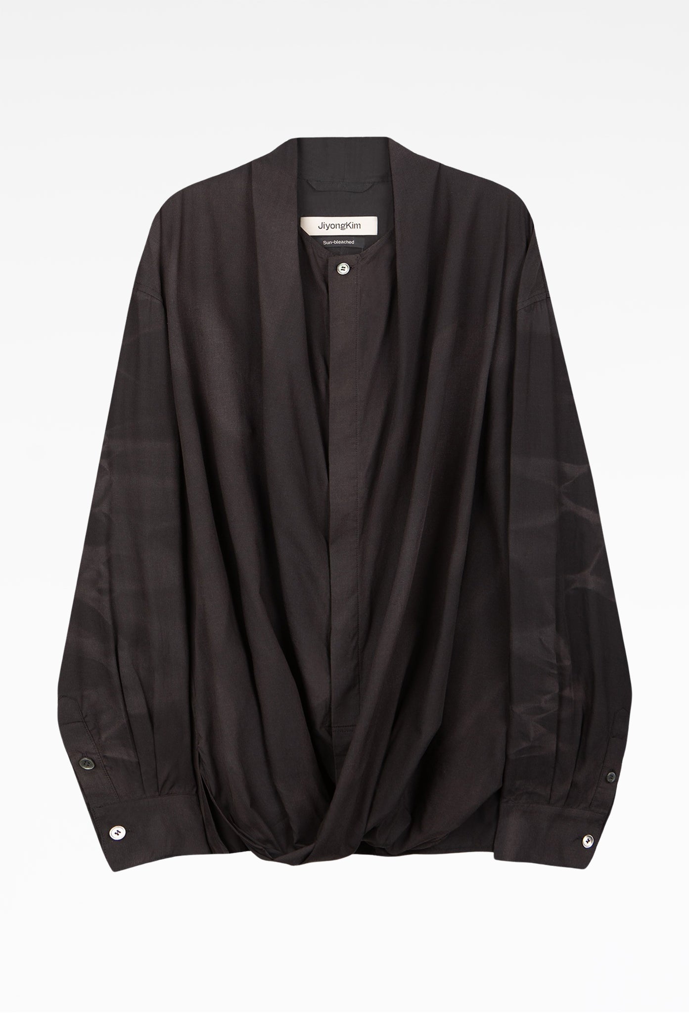 Black Sun-Bleached Draped Shirt