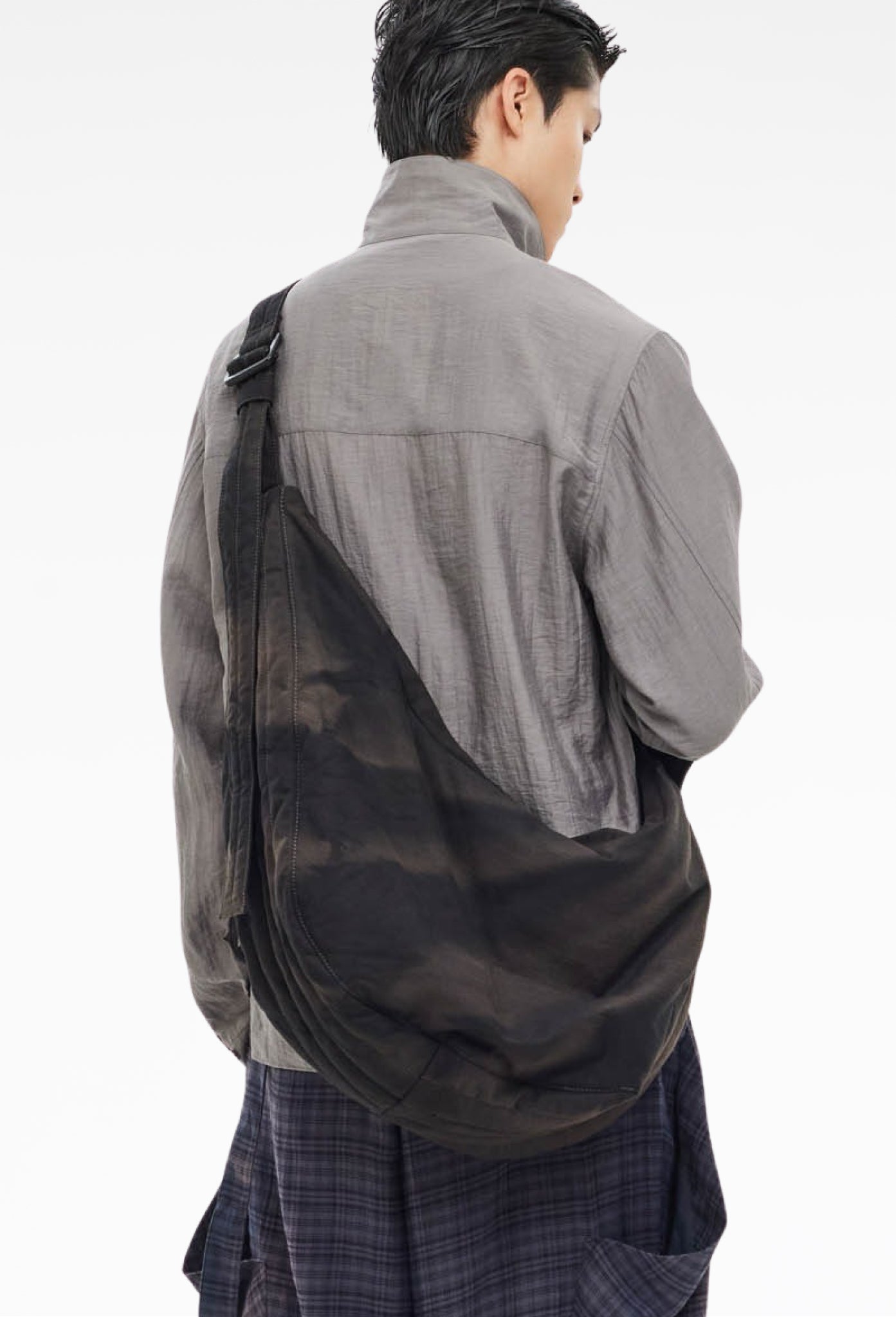 Black Sun-Bleached Draped Shoulder Bag