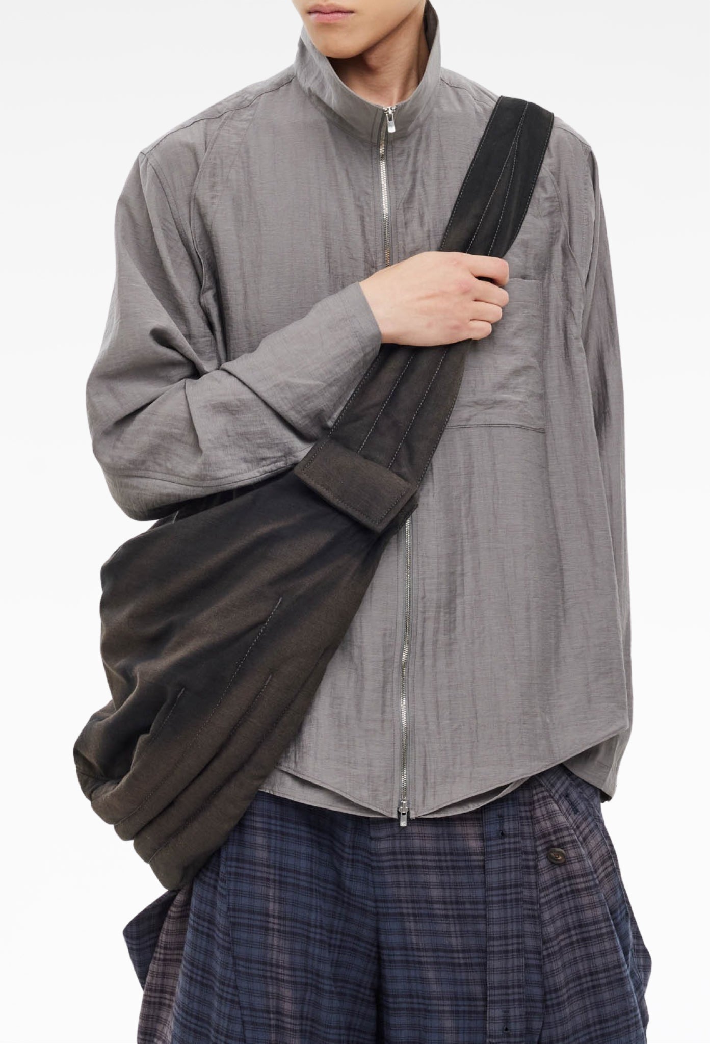 Black Sun-Bleached Draped Shoulder Bag