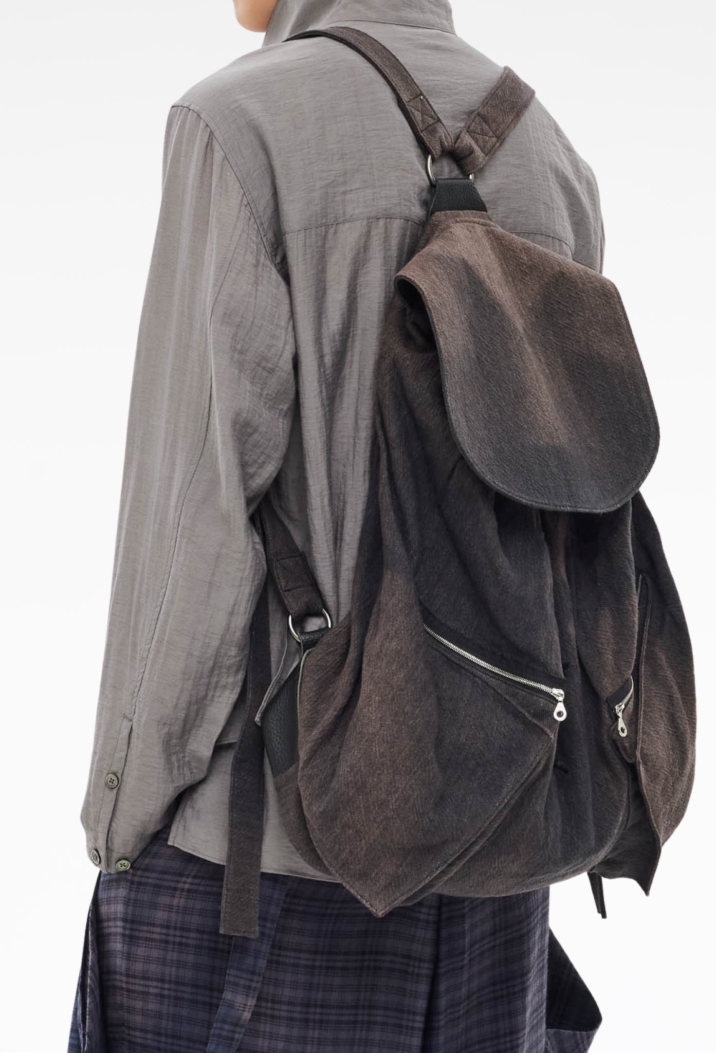 Black Sun-Bleached Multi Pocket Backpack