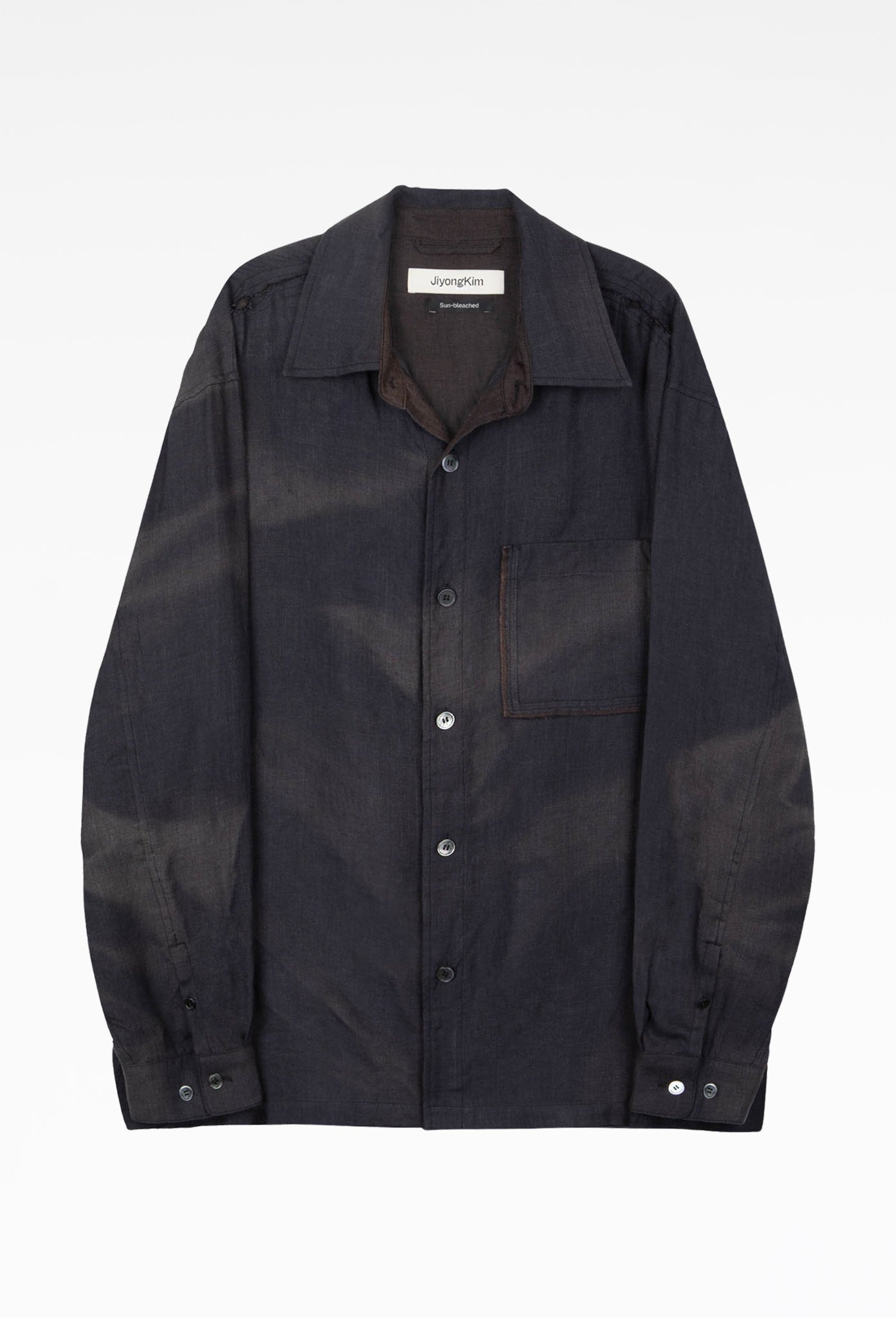 Black Sun-Bleached Raw Edged Shirt
