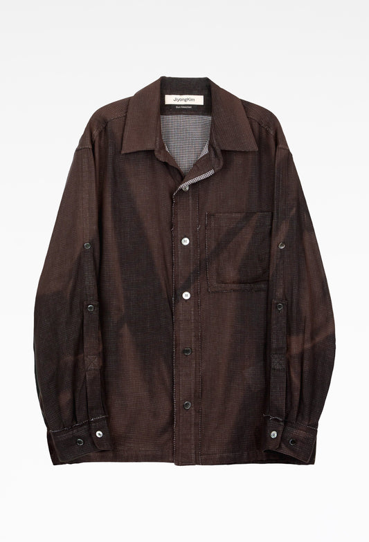 Black Sun-Bleached Strap Detailed Shirt