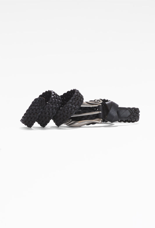 Black Twisted Hardware Belt