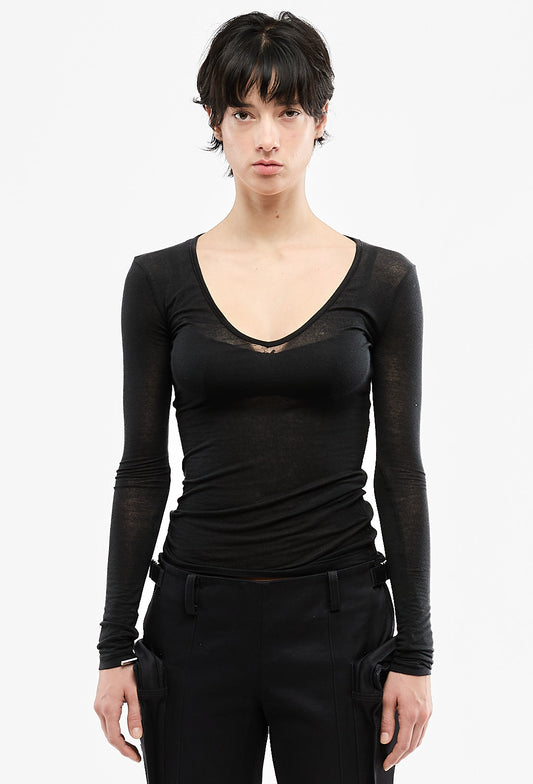 Black V Neckline Top