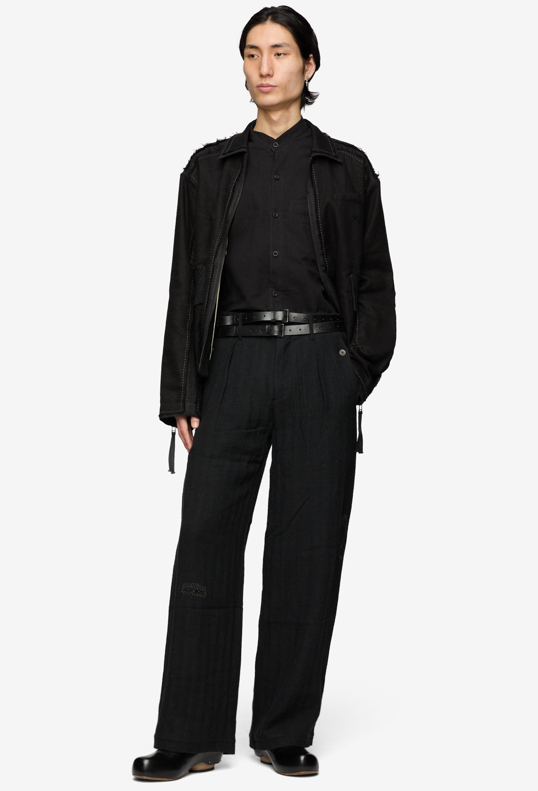 Black Wrinkled Effect Shirt
