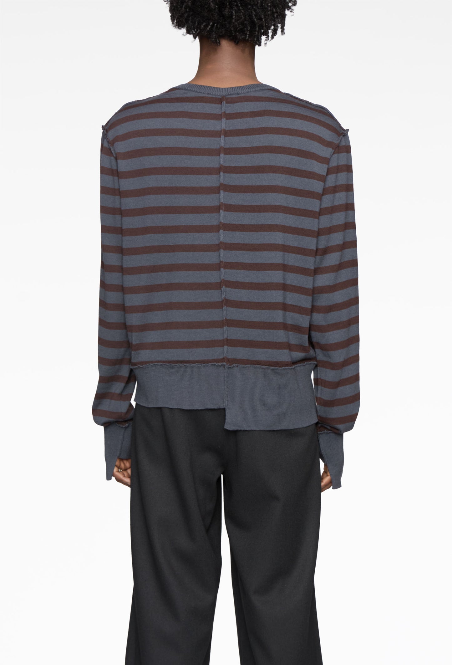 Blue Brown Merino Cardigan