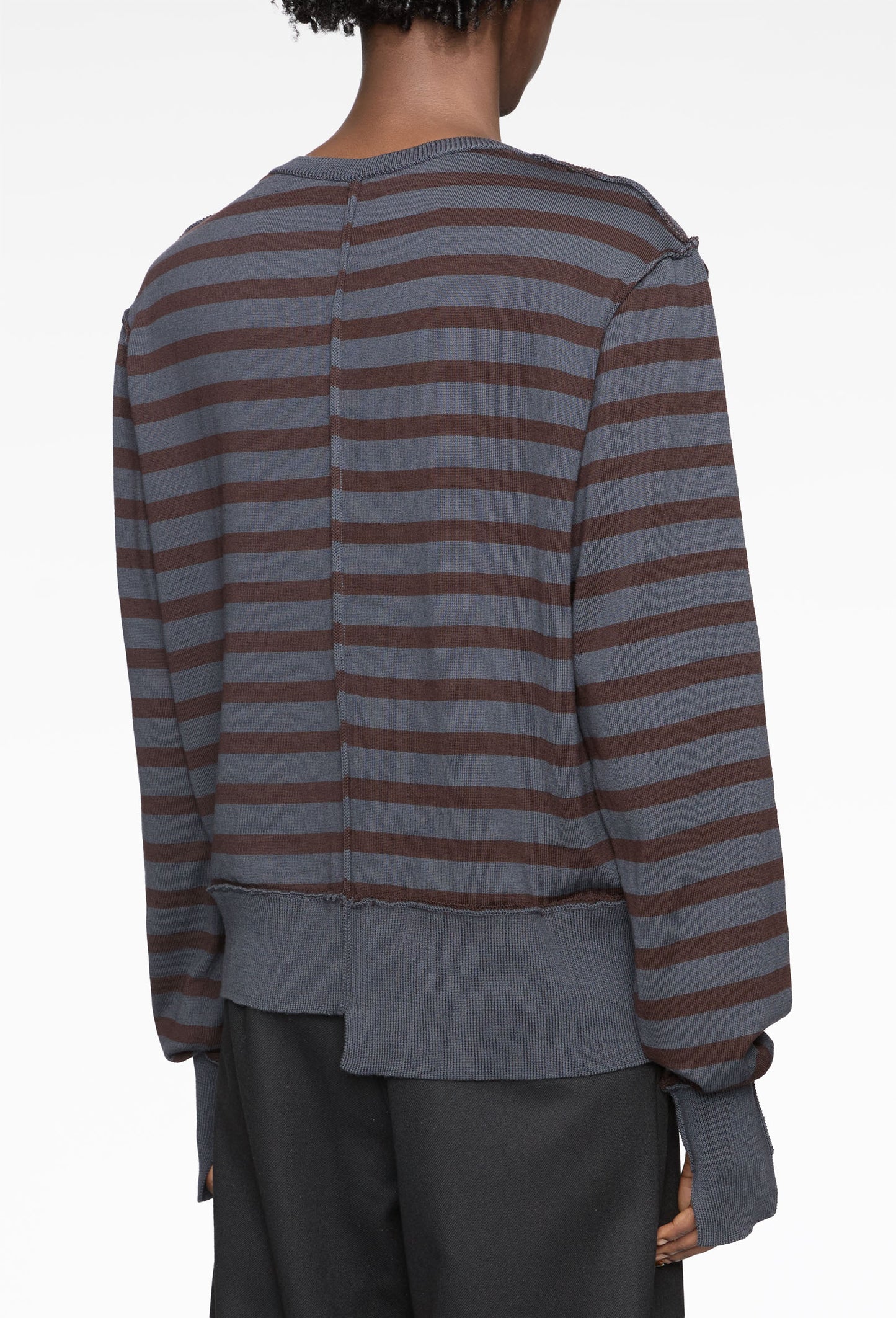 Blue Brown Merino Cardigan