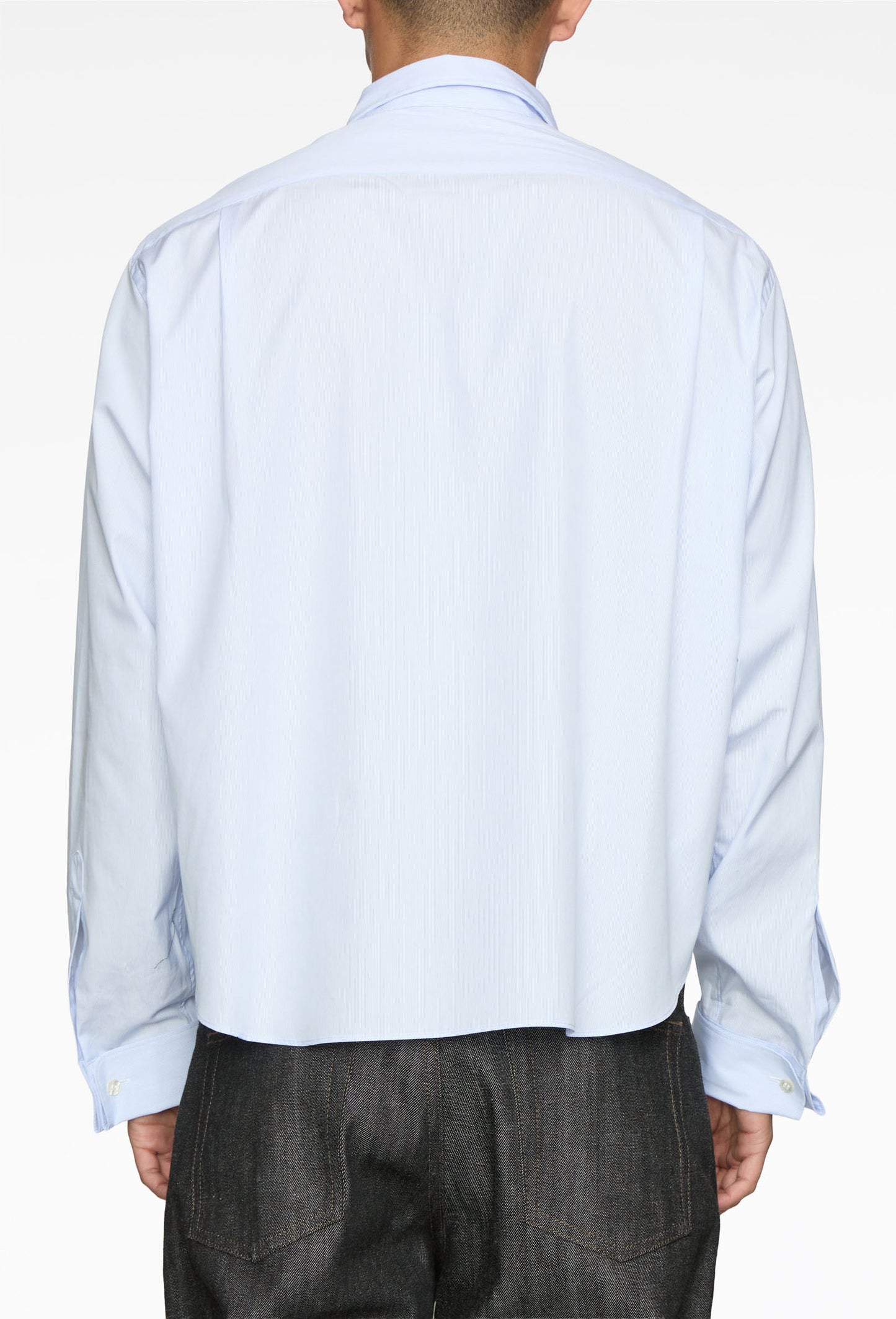 Blue Finn Wired Double Cuff Shirt in Cotton Poplin