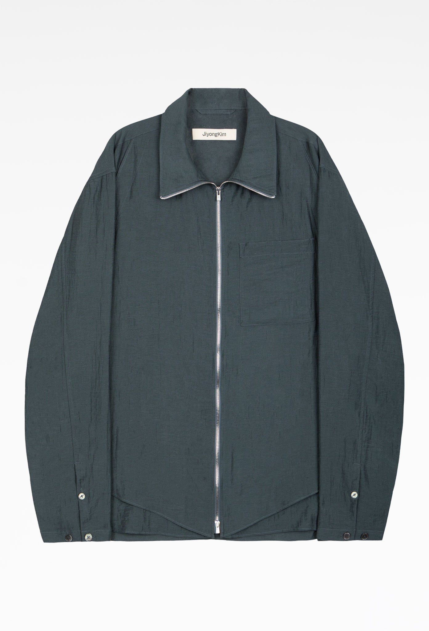 Blue Layered Zip-Up Shirt