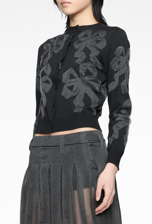 Bow Bubble Gum Knit Cardigan