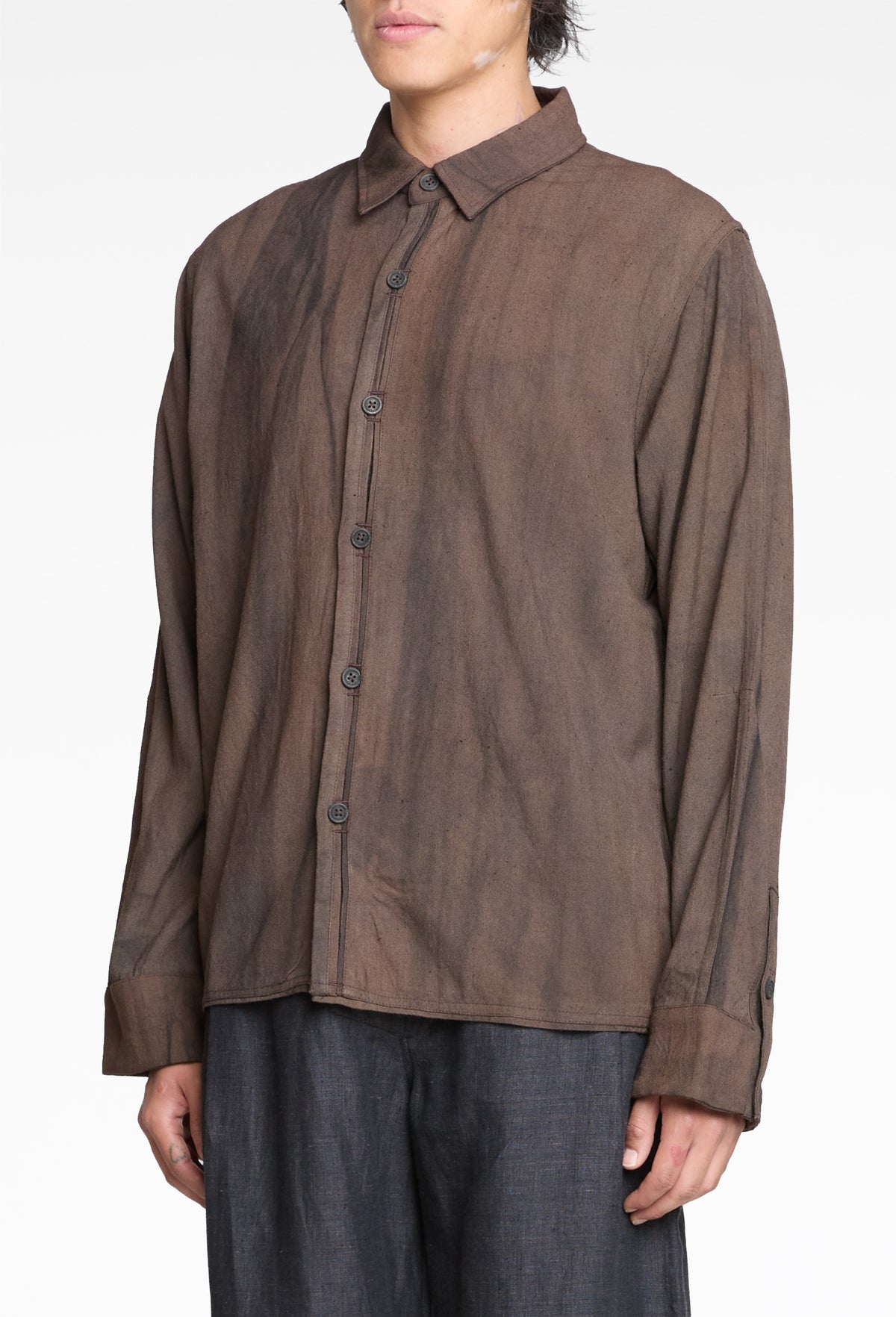 Brown Assamese Eri Silk Shirt