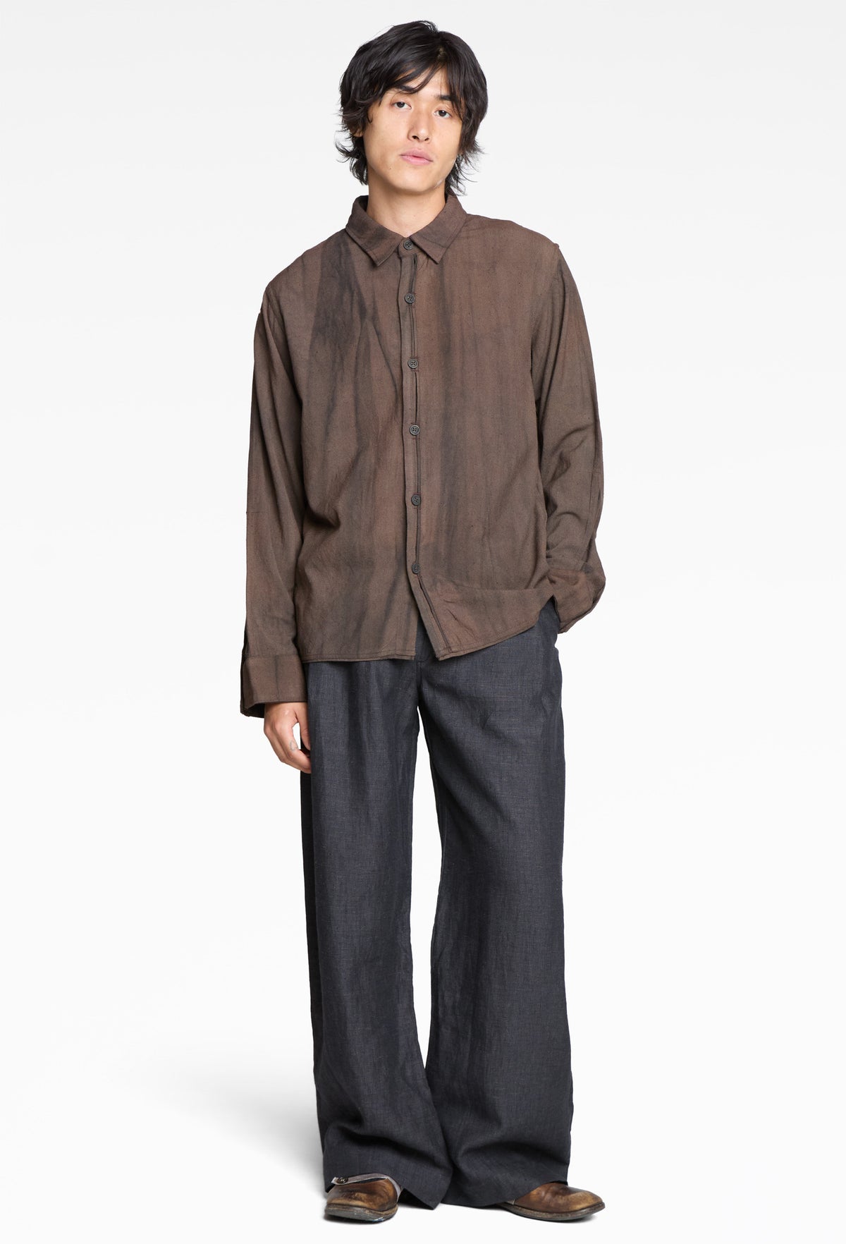 Brown Assamese Eri Silk Shirt