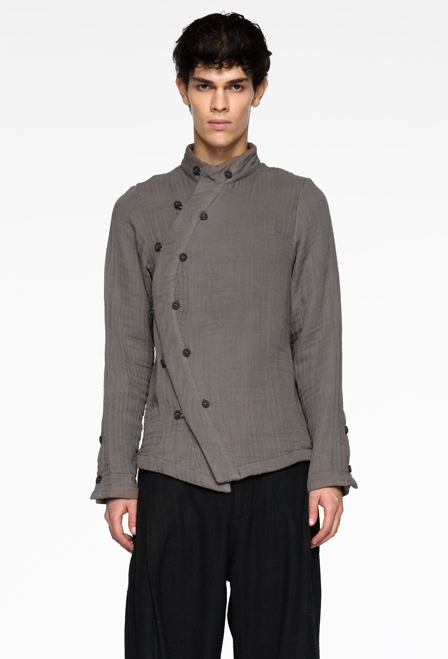 Brown Cotton Foil Shirt