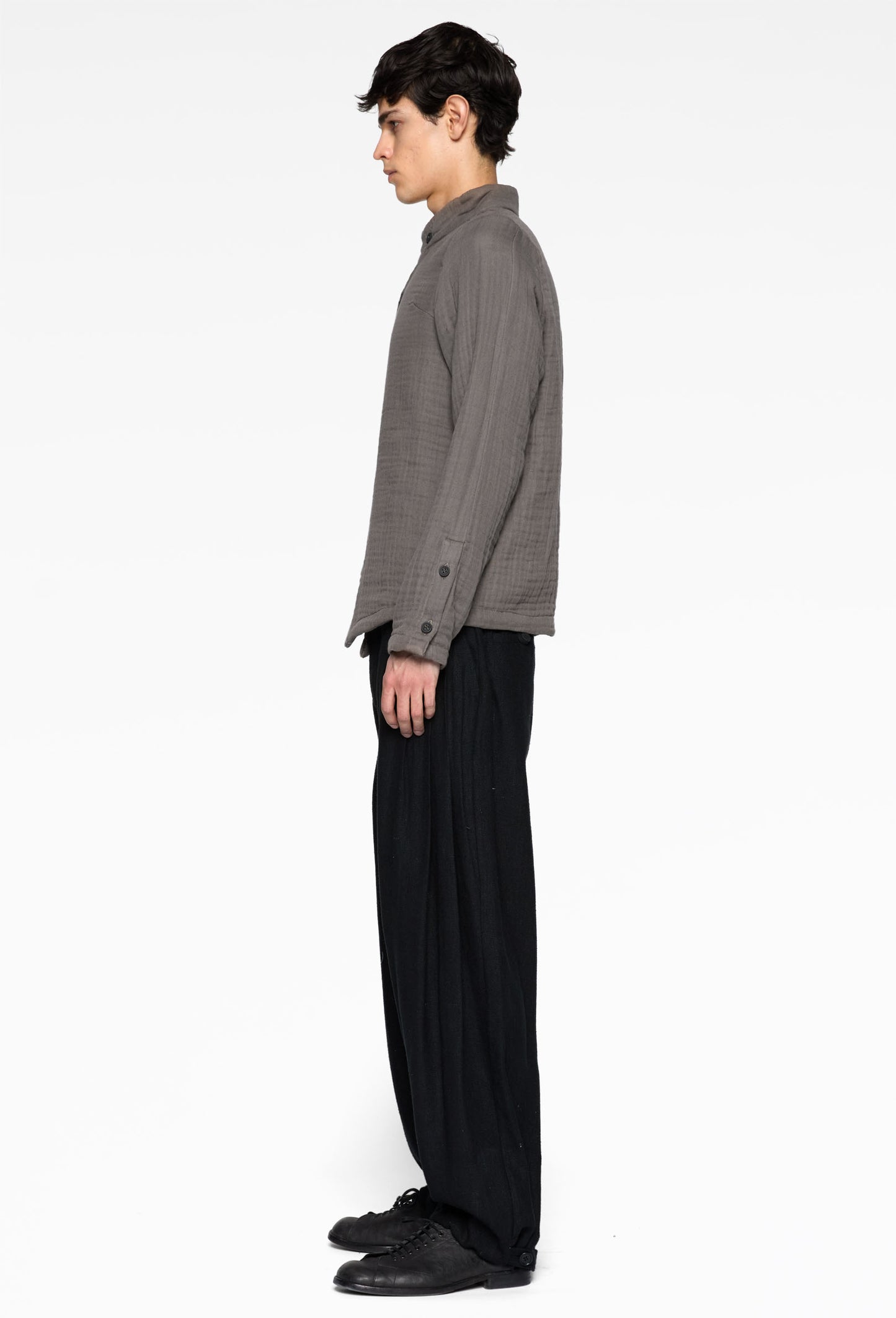 Brown Cotton Foil Shirt