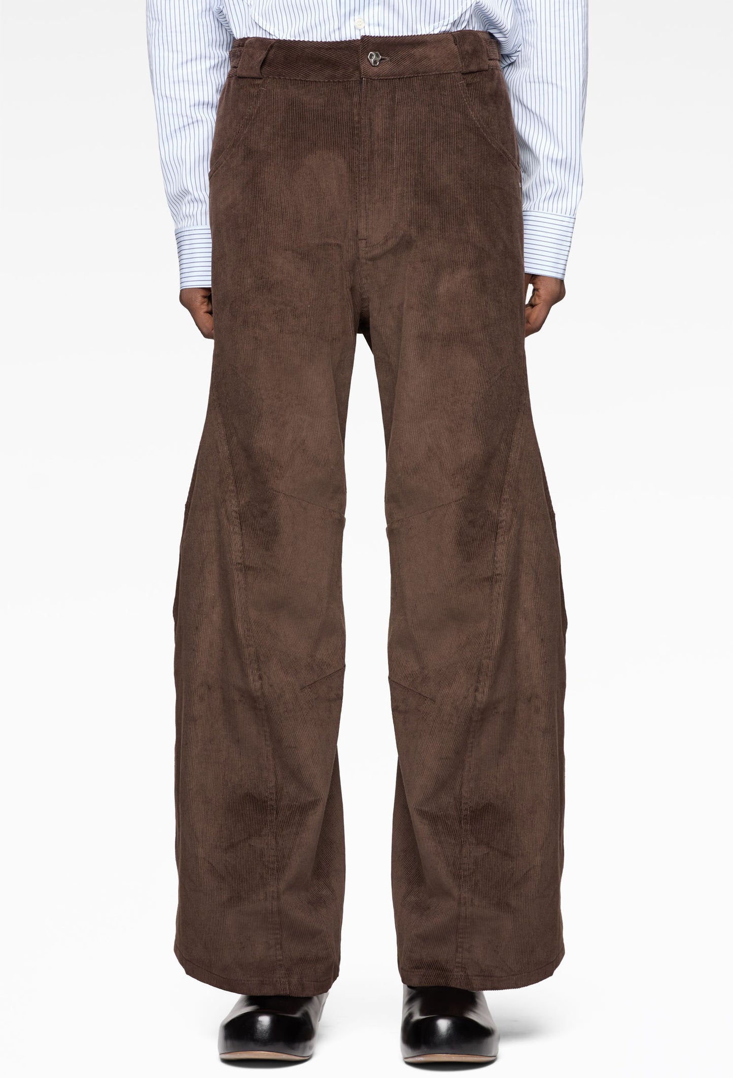 Brown Engineered Dart Trousers