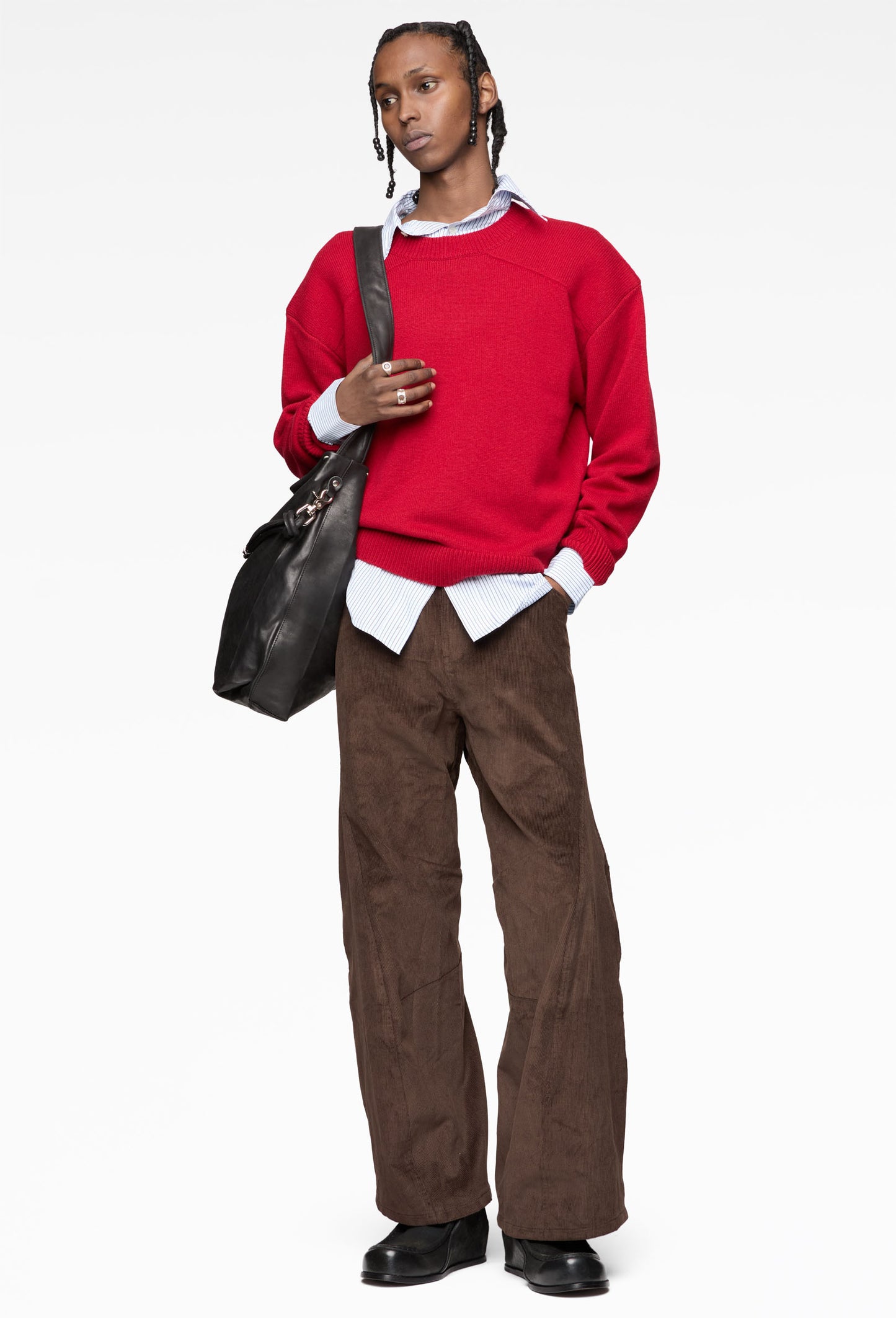Brown Engineered Dart Trousers