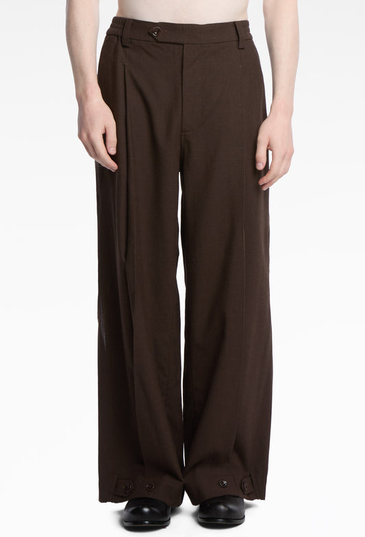 Brown Layered Folded Trousers (Komune Exclusive)