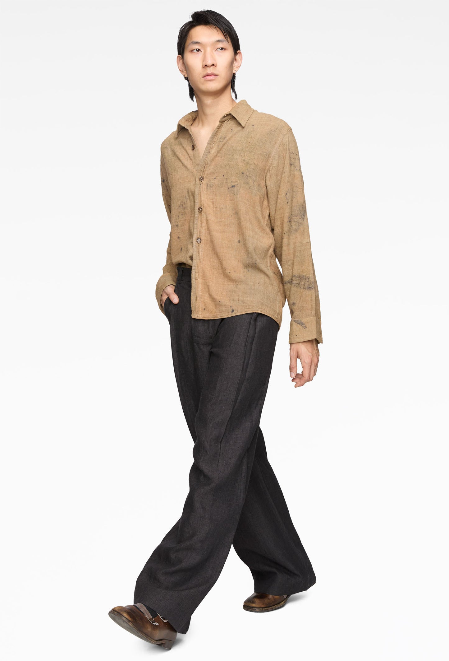 Houndstooth Linen Tobi Pants