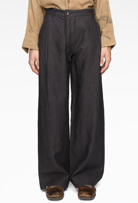 Houndstooth Linen Tobi Pants