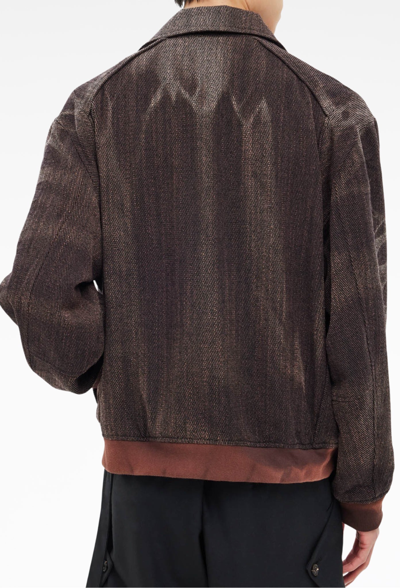 Brown Sun-Bleached Ribbed Blouson