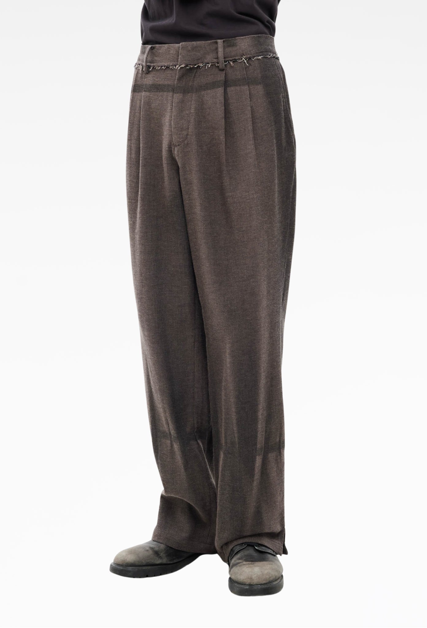 Brown Sun-Bleached Straight Trousers