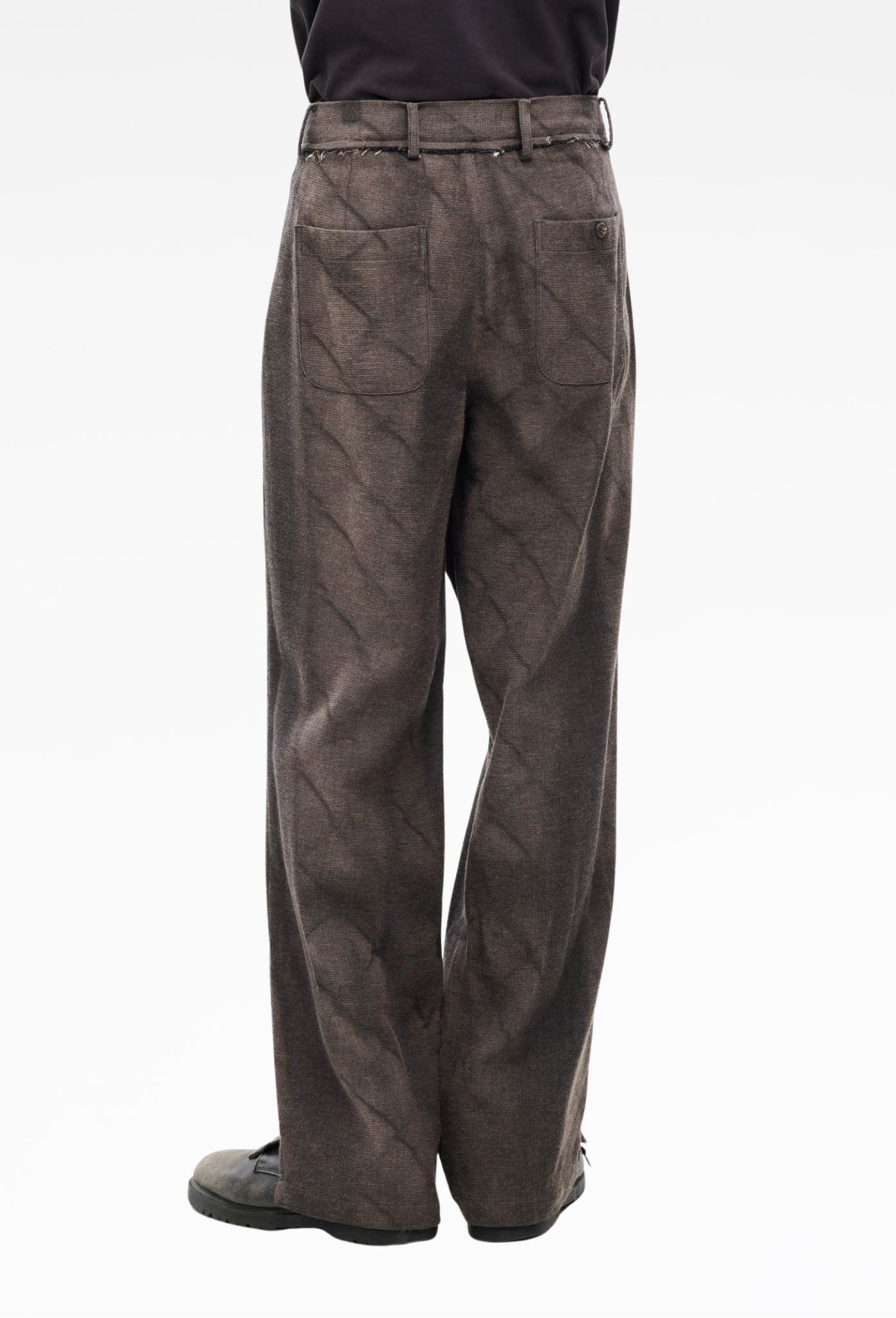 Brown Sun-Bleached Straight Trousers