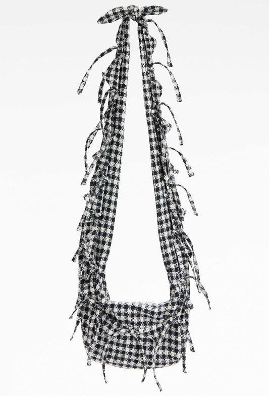 Black-Checked Mini Talisman Bag