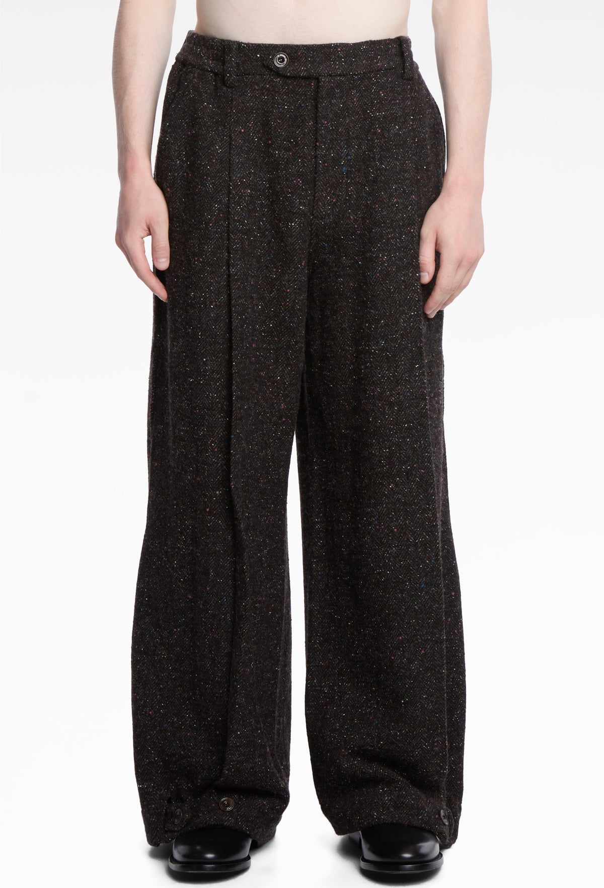 Candy Brown Layered Folded Trousers