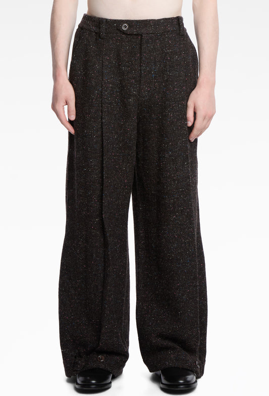 Candy Brown Layered Folded Trousers