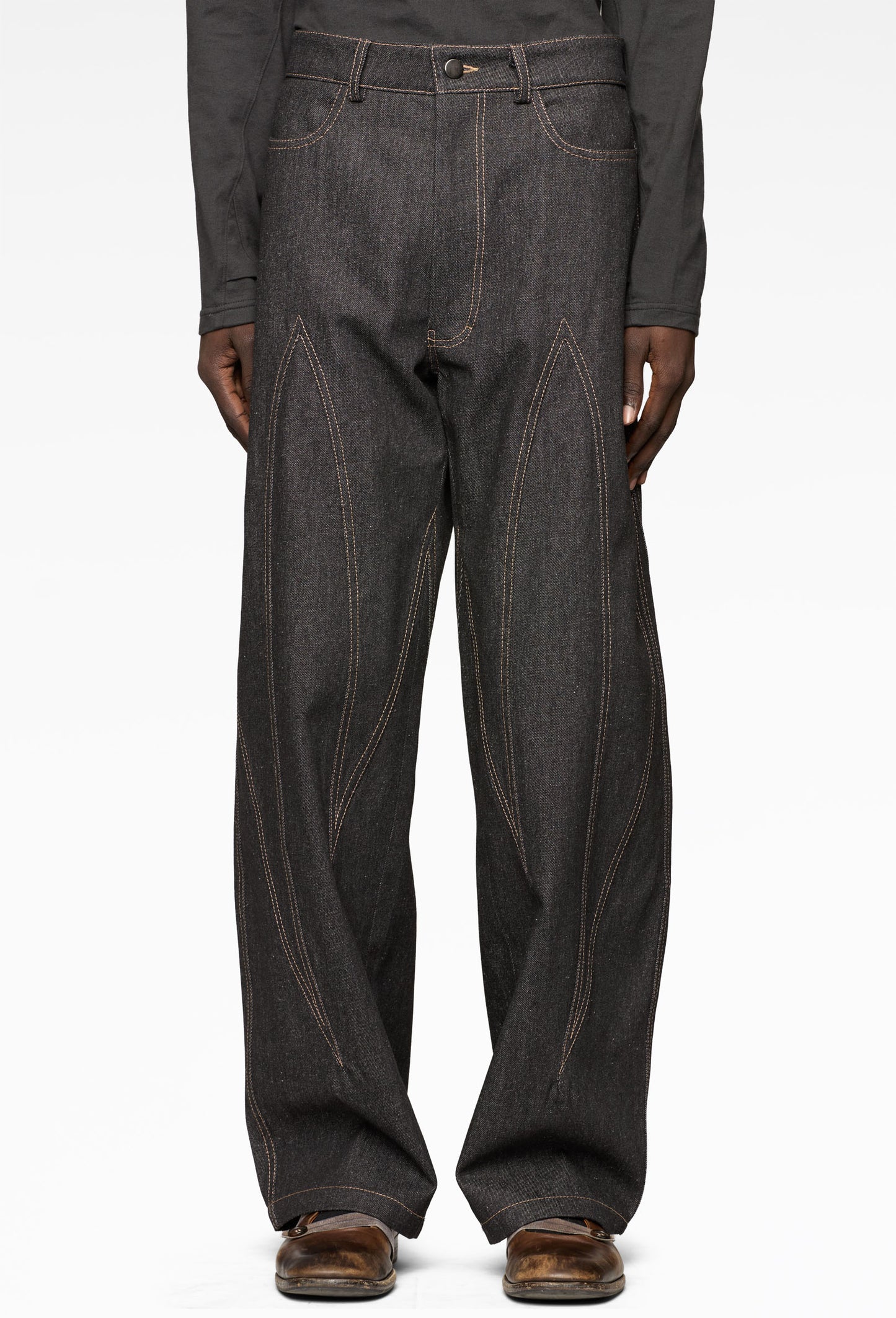 Charcoal-Denim Spiky Jeans (FW25)