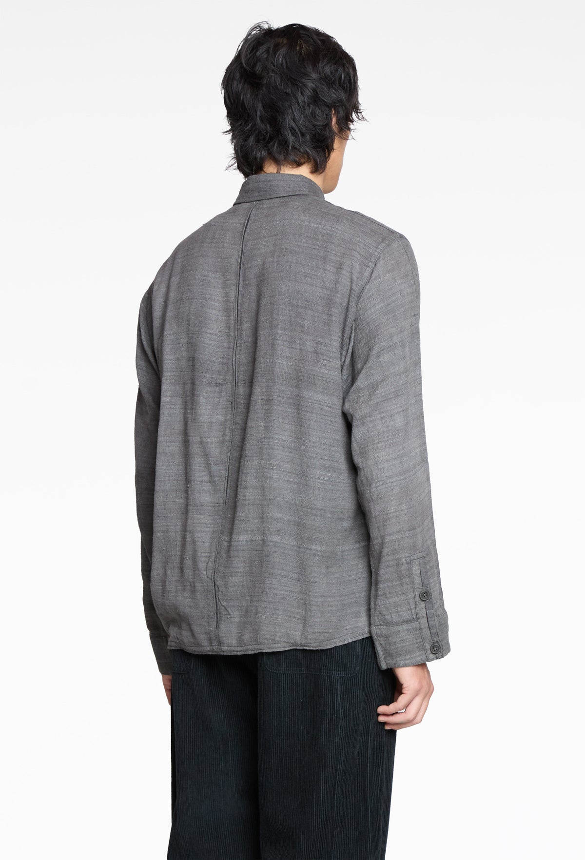 Charcoal Dyed Matka Silk Welt Shirt