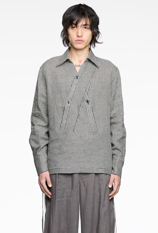 Chessboard Gingham Crossed Over Shirt